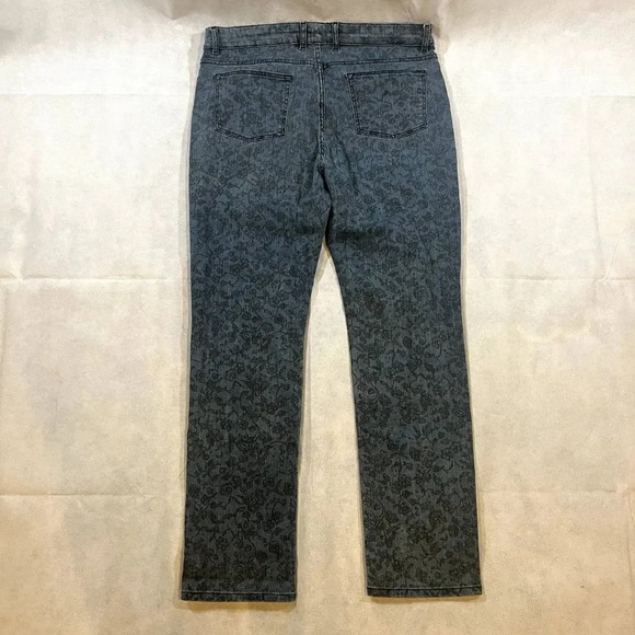 UNO Jeans Mustang‎ Sally Patterned Straight Leg Jean Womens Size 16/L32 - Picture 2 of 12